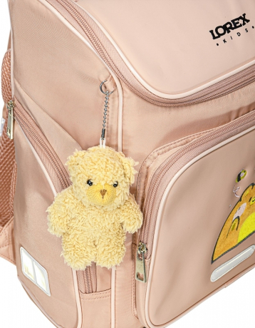 Нарушена упаковка! <712383> Рюкзак LOREX KIDS CLASSIC COOKIE BEAR 16 л бежев. 36x28x16 мягкий 1 отд. молния держатель для карточек брелок д/девочек LXKBPCL-CB (247684)