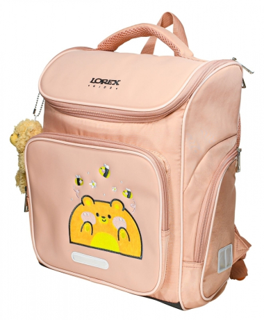 Нарушена упаковка! <712383> Рюкзак LOREX KIDS CLASSIC COOKIE BEAR 16 л бежев. 36x28x16 мягкий 1 отд. молния держатель для карточек брелок д/девочек LXKBPCL-CB (247684)