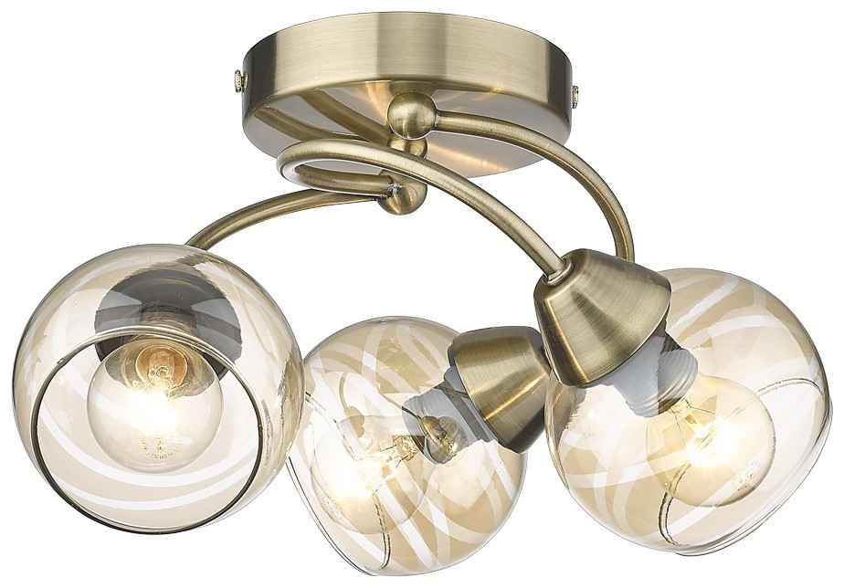 Потолочный светильник с 3 LED лампами. Комплект от Lustrof №372278-709279, цвет бронза