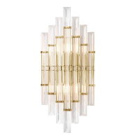 Светильник настенный с лампочками CRYSTAL LUX Saragosa AP2 Brass/Transparente+Lamps