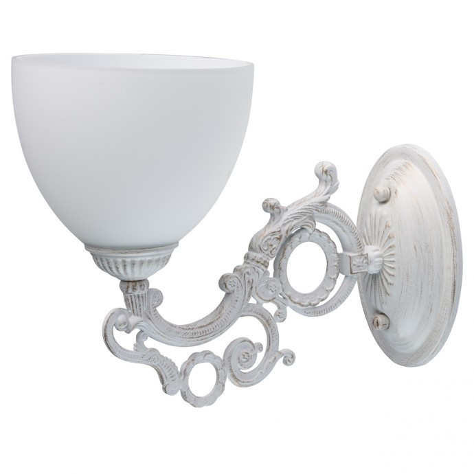 Бра со светодиодной лампочкой E27, комплект от Lustrof. №36095-673946, цвет белый с золотой патиной