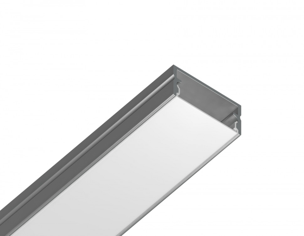Алюминиевый профиль накладной 20.5*10 для светодиодной ленты до 18,5мм Ambrella light ILLUMINATION Alum GP2001AL, цвет серебро, матовый рассеиватель - фото 2