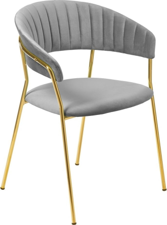 Стул Turin серый с золотыми ножками Bradex Home 761749