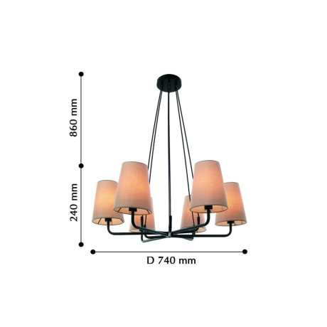 Подвесная люстра с лампочками Favourite Pfefferling 2364-6P+Lamps E14 Свеча 