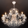 Подвесная люстра Eurosvet Alda 3305/12 белый с золотом/прозрачный хрусталь Strotskis 