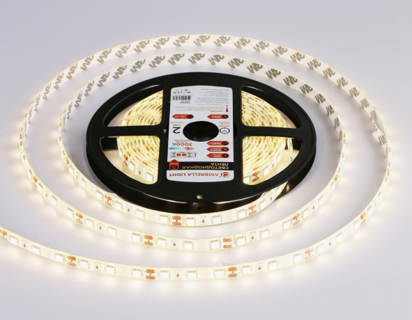 5м. Светодиодная лента теплого света 3000К, 5050, 14,4W, 12V, 60LED/m, IP65 Ambrella light ILLUMINATION LED Strip GS2101