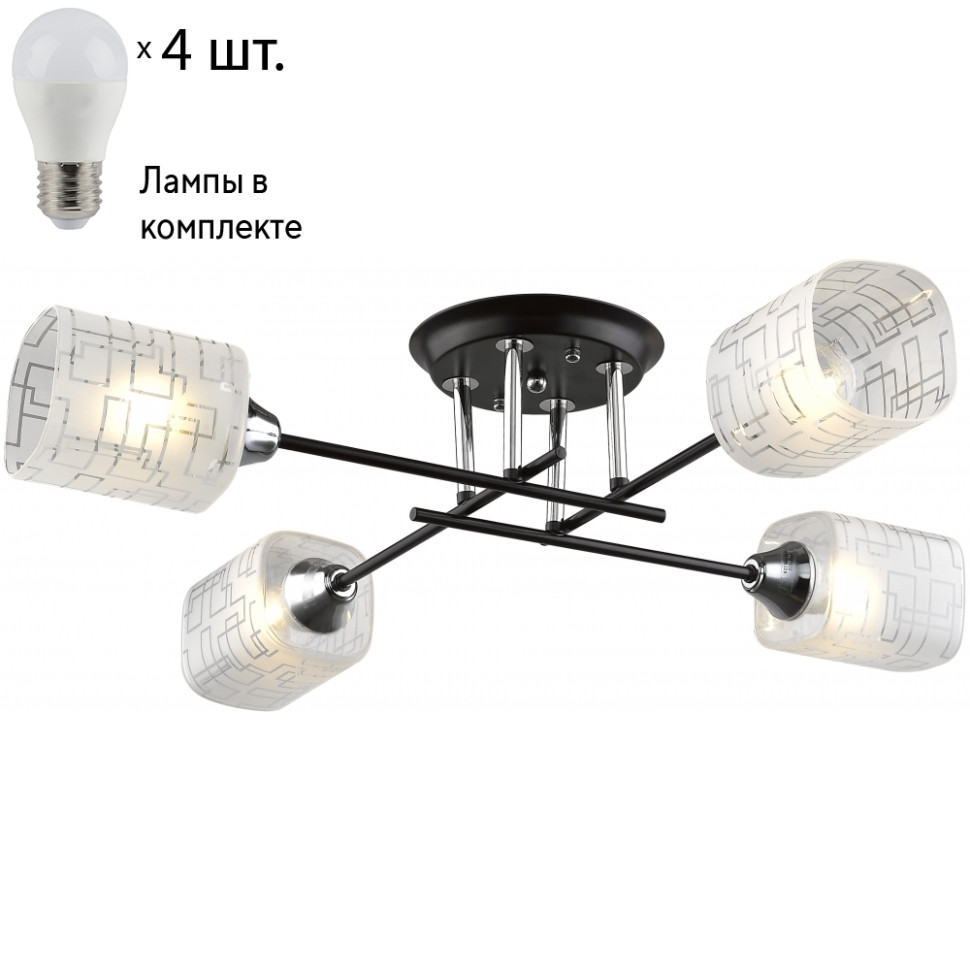 Потолочная люстра с лампочками Velante 703-127-04+Lamps, цвет венге 703-127-04+Lamps - фото 1