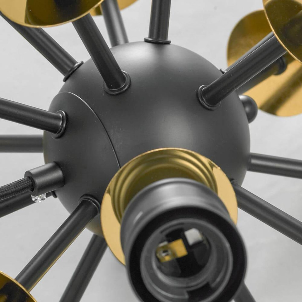 Подвесная люстра Lussole Loft Elmira LSP-8206, цвет черный, блестящее золото - фото 4