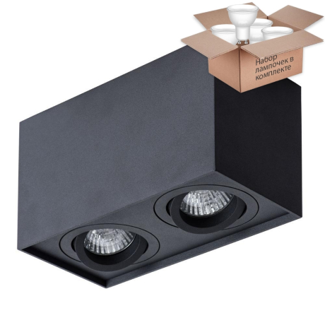 Светильник с лампочками Arte Lamp Factor A5544PL-2BK+Lamps Gu10 