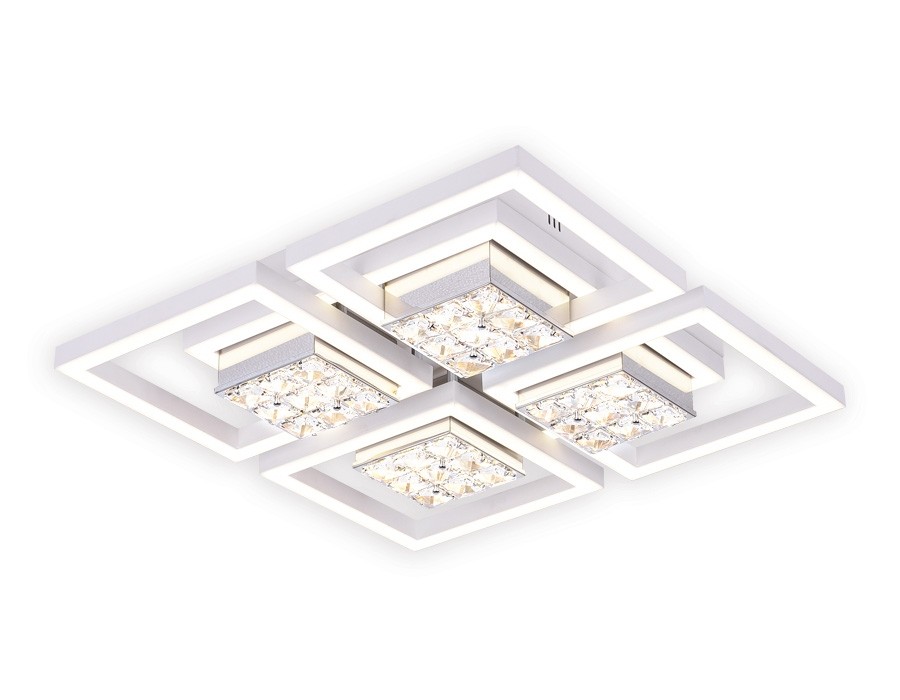 Потолочная светодиодная люстра с ПДУ Ambrella light Modern Acrylic FA118, цвет белый - фото 1