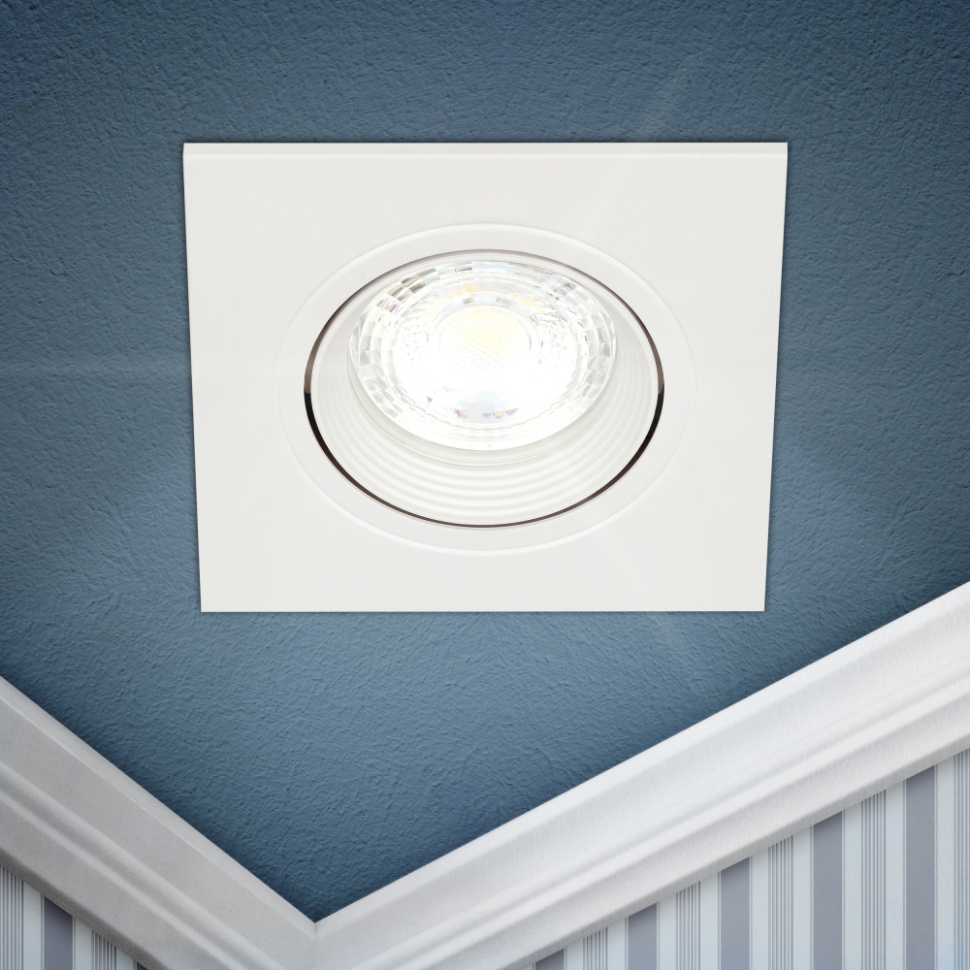 Встраиваемый светильник декоративный ЭРА KL92-1 WH MR16/GU5.3 белый, пластиковый Б0054374