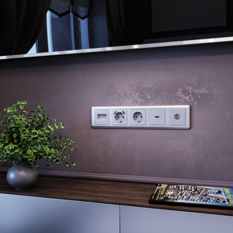 Рамка на 5 постов (серебряный) Werkel 33003