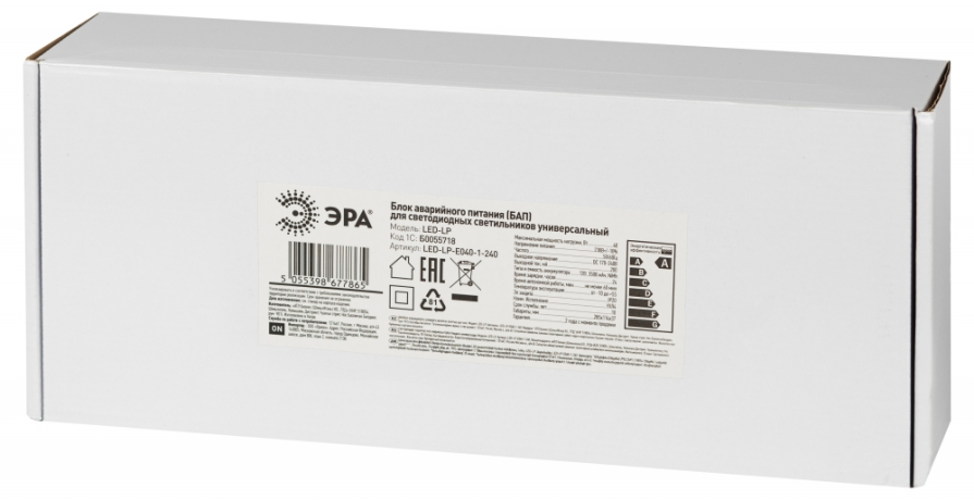 БАП для аварийного светильника Эра -E040-1-240 универсальный до 40Вт 1час IP20 (521292)