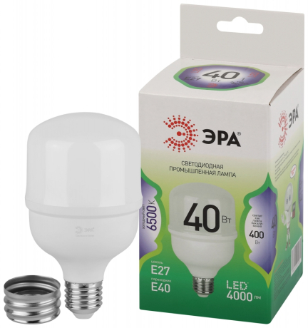 Лампа светодиодная ЭРА GREEN LINE LED POWER T80-40W-865-E27/E40 GL E27/E40 40 Вт колокол холодный свет Б0067048 