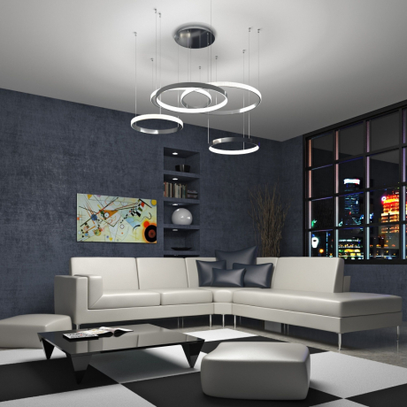 Подвесная светодиодная люстра Eurosvet Posh с пультом управления 90175/5 хром 160W a045416 