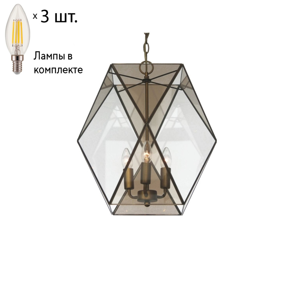 Подвесной светильник с лампочками Favourite Shatir 1629-3P+Lamps E14 Свеча подвесная люстра favourite 1629 3p shatir