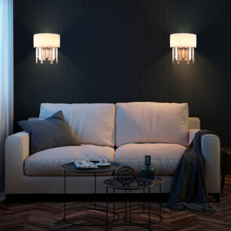 Накладной светильник Eurosvet Amantea 10122/2 хром/прозрачный хрусталь Strotskis (10106/2) 