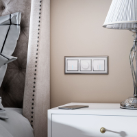 Выключатель одноклавишный проходной с подсветкой (белый) Werkel W1112101