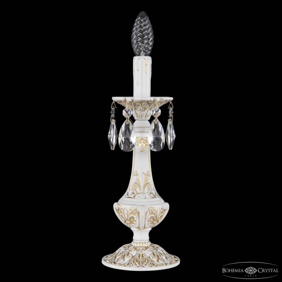 Настольная лампа Bohemia Ivele Crystal AL78100L/1-32 WMG, цвет белый с золотой патиной AL78100L/1-32 WMG - фото 1