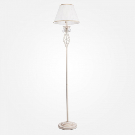 Торшер Eurosvet Amelia 10073/1 белый с золотом/прозрачный хрусталь Strotskis 