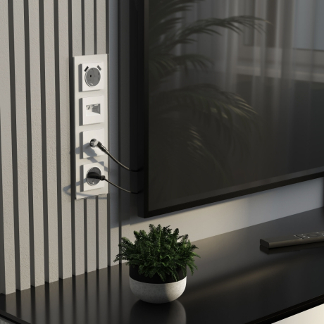 Розетка с заземлением и со шторками и 2хUSB, без рамки Werkel белый матовый W1171561 