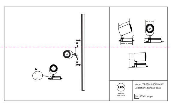 Трехфазный LED светильник 30W 4000К для трека Maytoni Vuoro TR029-3-30W4K-W 