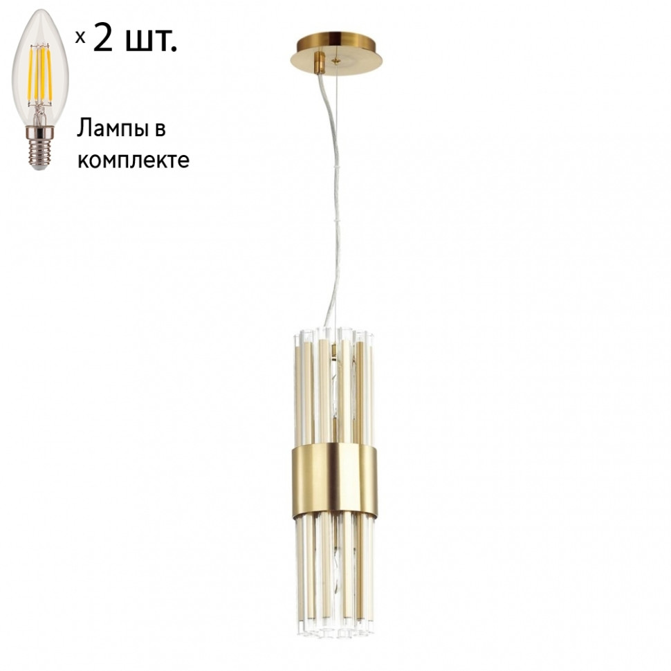 Подвесной светильник с лампочками Odeon Light Viketa 4786/2+Lamps E14 Свеча бра odeon light 4786 2w