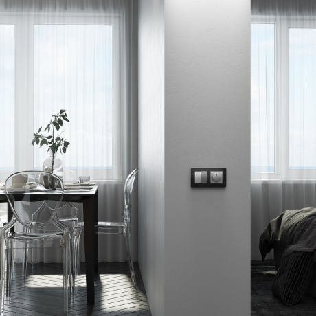 Перекрестный переключатель двухклавишный (серебряный) Werkel 404827