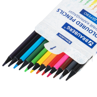 Нарушена упаковка! <402387> Карандаши цветные BRAUBERG, 12 цветов, черное дерево, грифель мягкий 3,3 мм, 181856 (181856)