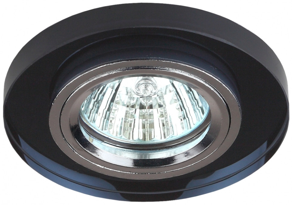 Точечный встраиваемый светильник ЭРА DK7 CH/BK C0043793, цвет хром - фото 1