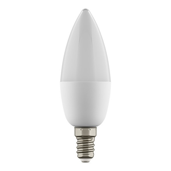Светодиодная лампа E14 7W 3000K (теплый) C35 LED Lightstar 940502, цвет белый матовый - фото 1