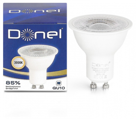 Лампа светодиодная Donel DN03 GU10 7Вт 3000K DN03001W7GU10Dim 