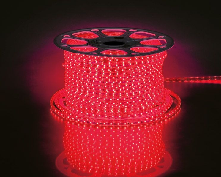 100м. Комплект светодиодной ленты 2835 красного цвета, 4,4W, 220V, 60LED/m IP65 Feron LS704 (26239) усилитель для светодиодной ленты feron