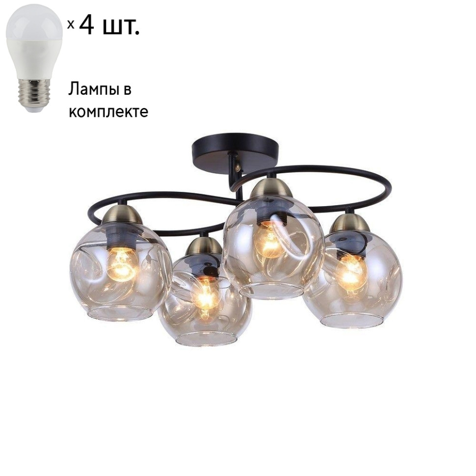 Люстра потолочная с лампочками Omnilux OML-95007-04+Lamps потолочная люстра omnilux carini oml 95007 06