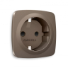 Накладка для розетки с заземлением и со шторками Ambrella Volt OMEGA OP6370 