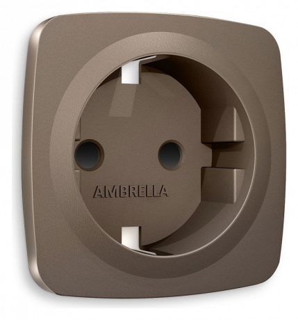 Накладка для розетки с заземлением и со шторками Ambrella Volt OMEGA OP6370 