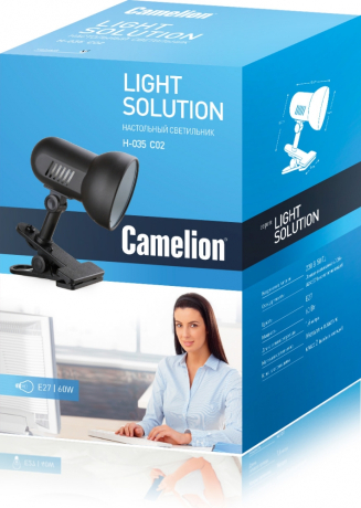 H-035 C02 черный Настольный светильник Camelion 7197 