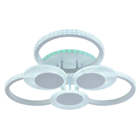 Светодиодная диммируемая люстра с ПДУ Profit Light 5883/3+3A WHT 114W+8W RGB 
