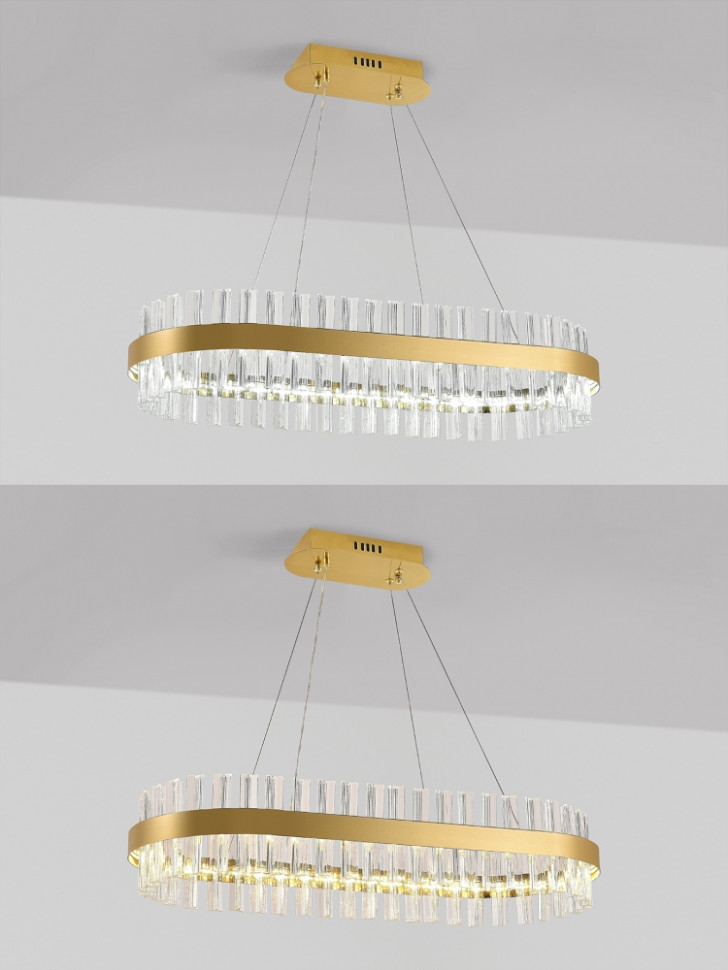 Подвесная светодиодная люстра с Bluetooth и пультом Natali Kovaltseva SMART НИМБЫ LED LAMPS 81252, цвет золото - фото 2