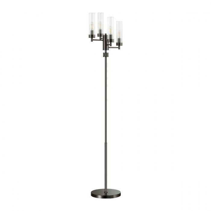 Торшер со светодиодными лампочками E14, комплект от Lustrof. №369402-627435, цвет черный хром
