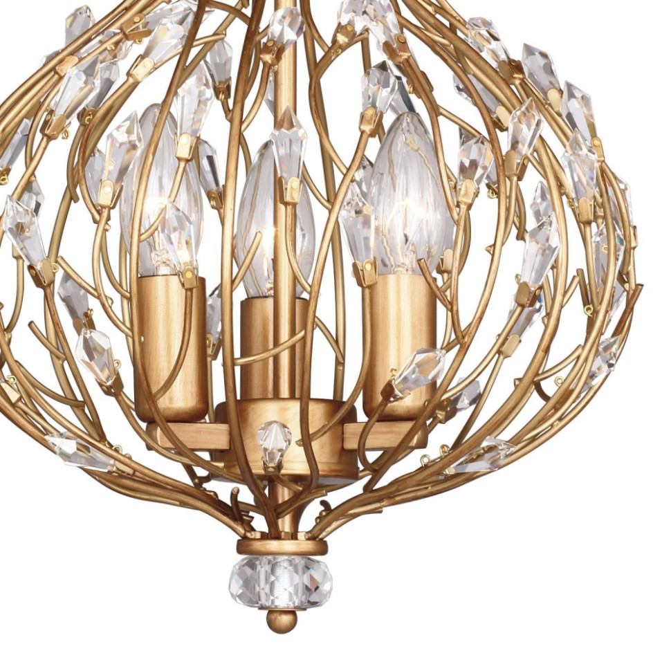 Люстра с лампочками, подвесная, комплект от Lustrof. №98146-617136, цвет окрашенное золото - фото 4