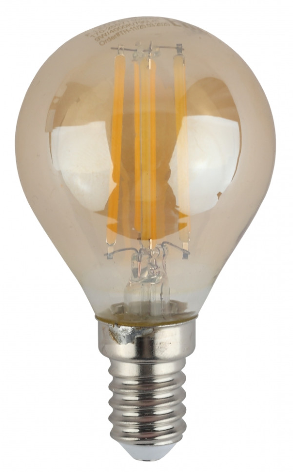 Филаментная светодиодная лампа E14 7W 2700К (теплый) Эра F-LED P45-7W-827-E14 gold (Б0047016) - фото 3