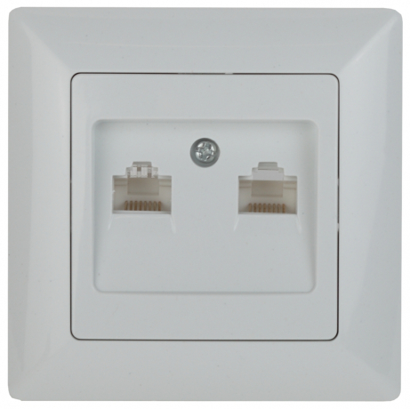 Розетка компьютерная 2xRJ45 ЭРА Intro 4-304-01 190932