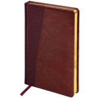 Нарушена упаковка!  <199661> Ежедневник недатированный А5 138х213 мм BRAUBERG "Cayman" под кожу, 160 л., коричневый/коричневый, 125084 (125084)