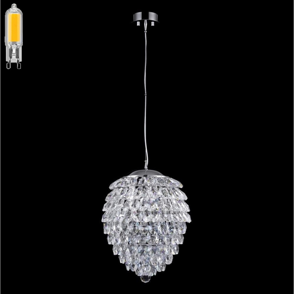 Подвесной светильник с лампочками CRYSTAL LUX CHARME SP6 CHROME/TRANSPARENT+Lamps настенный светильник crystal lux charme ap3 gold transparent