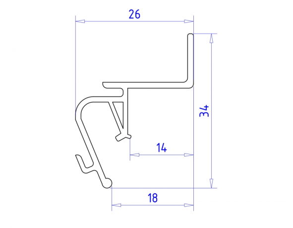 Профиль для контурной подсветки натяжного потолка Ambrella Light GP GP4100BK 