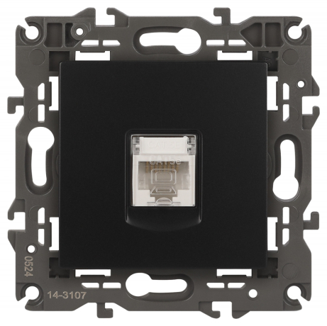 Нарушена упаковка.  <169307> Розетка RJ45 (антрацит) Elegance Эра 14-3107-05 () Б0034306 