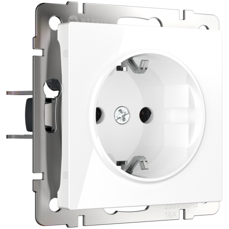 Розетка с заземлением и со шторками, без рамки Werkel белый W1171101