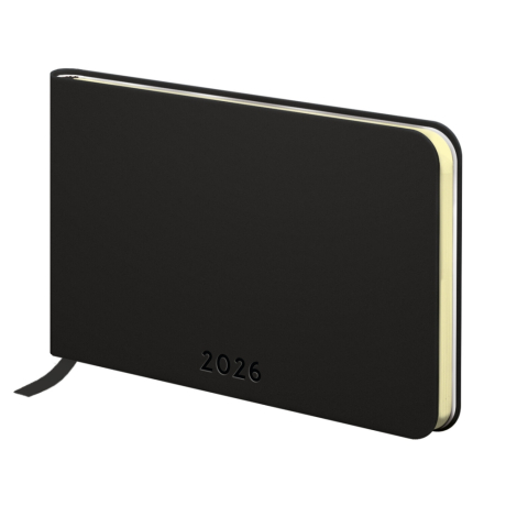 Нарушена упаковка!  <795217> Еженедельник датированный 2026 МАЛЫЙ ФОРМАТ 105х160 мм, А6, BRAUBERG "Unique", черный, 117208