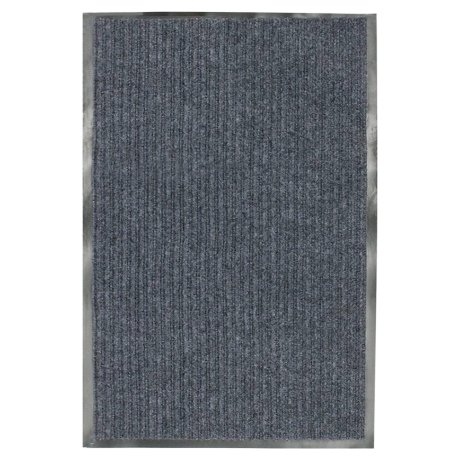 Нарушена упаковка! <220042> Коврик входной ворсовый влаго-грязезащитный LAIMA, 60х90 см, ребристый, толщина 7 мм, серый, 602867 (602867)